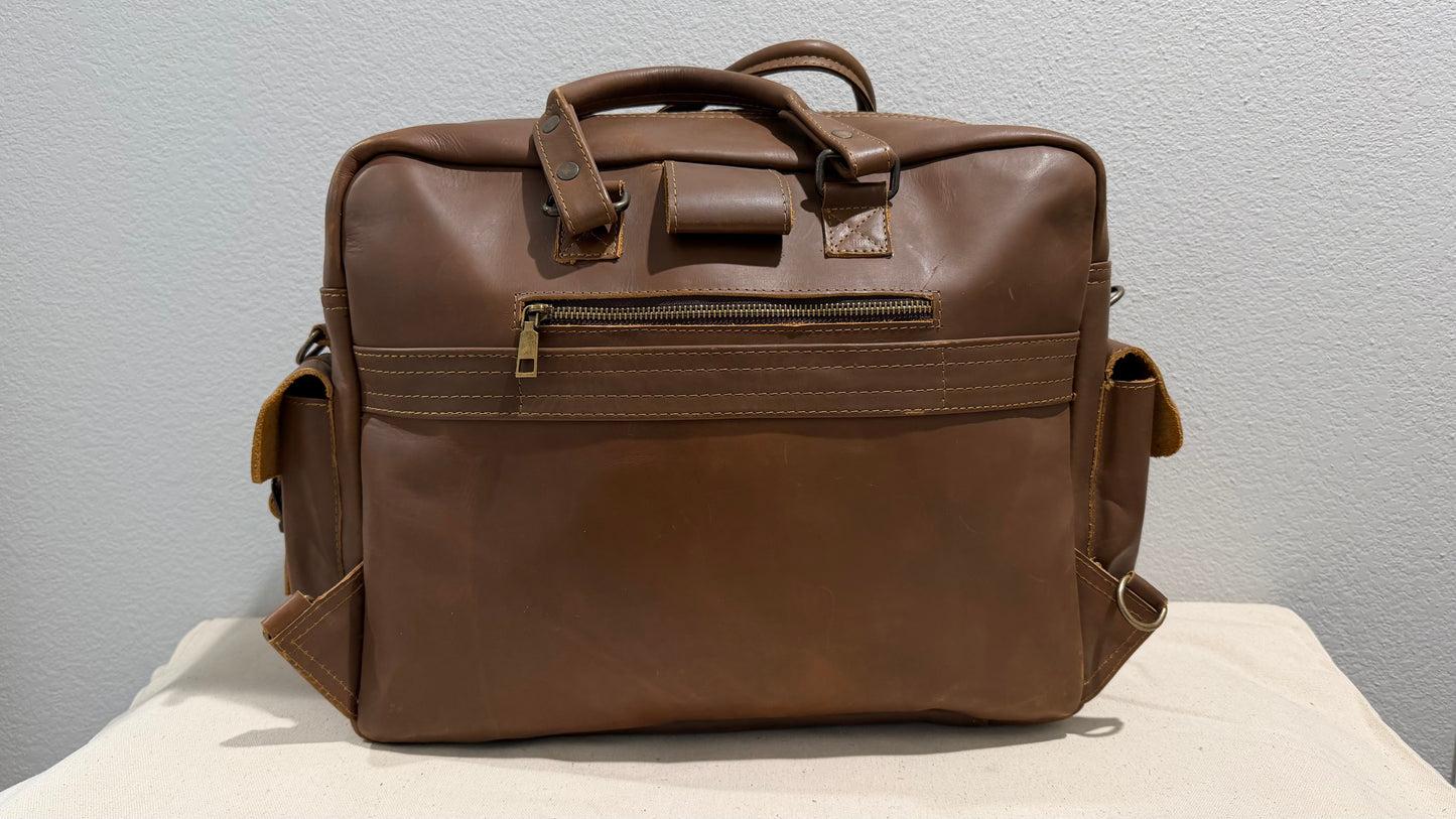 Leather Backpack Brown V3