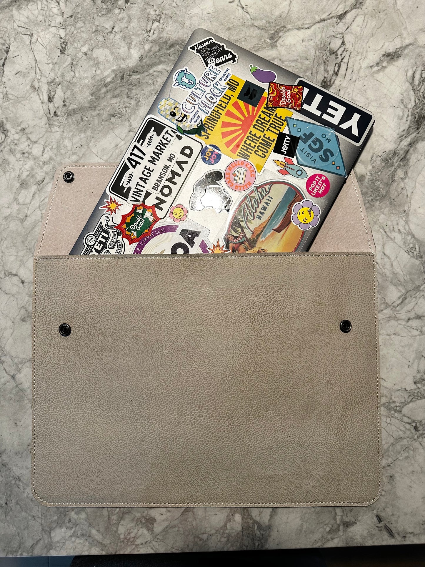 Leather Laptop Sleeve W/Inside Pockets