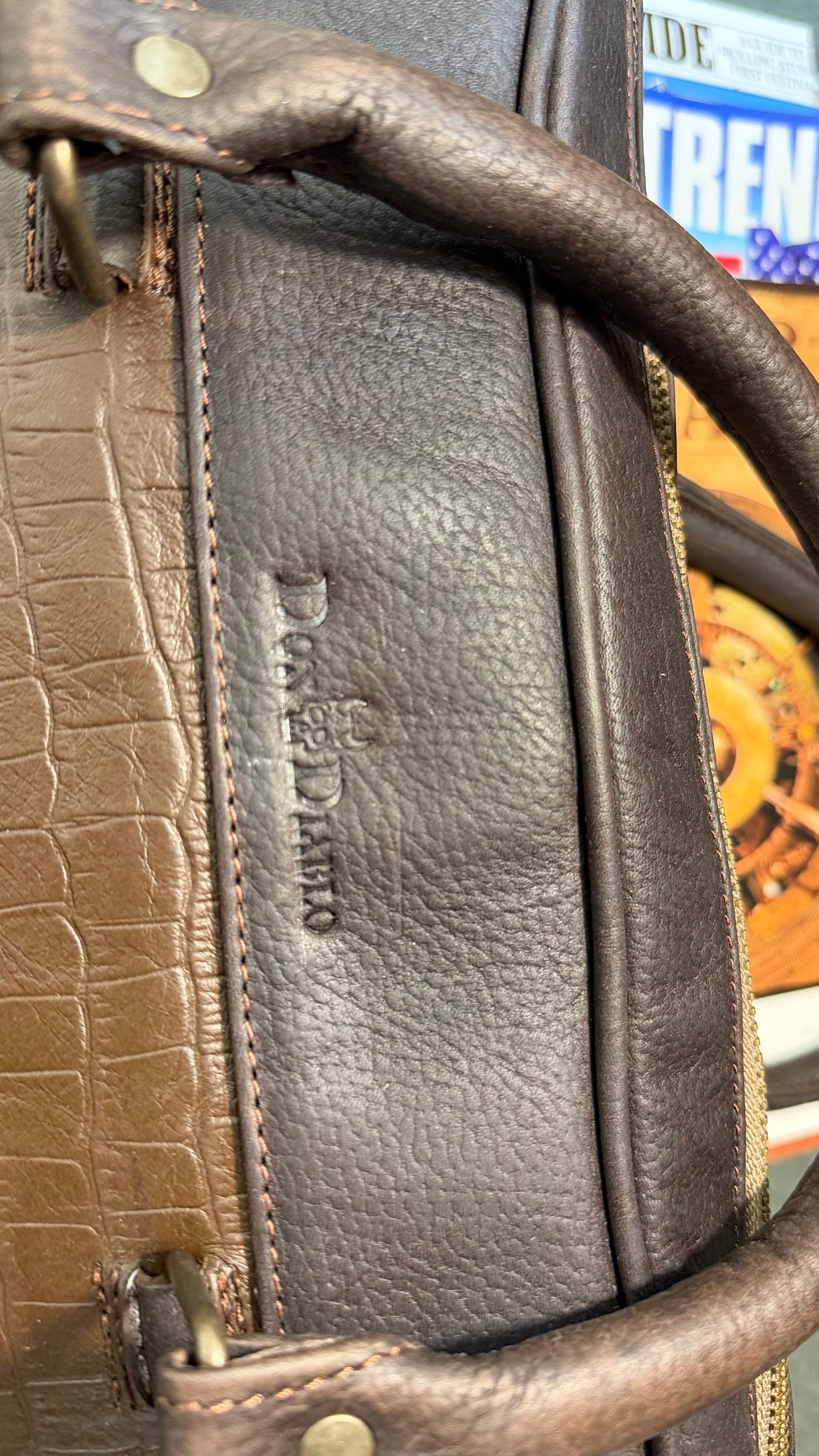 Leather Tech Briefcase - Brown