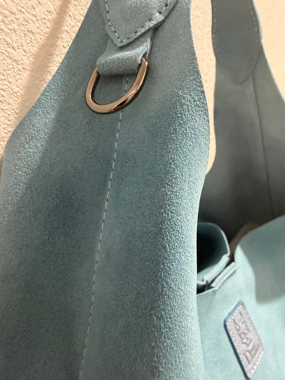 The Anne - Baby Blue Suede Leather Handbag