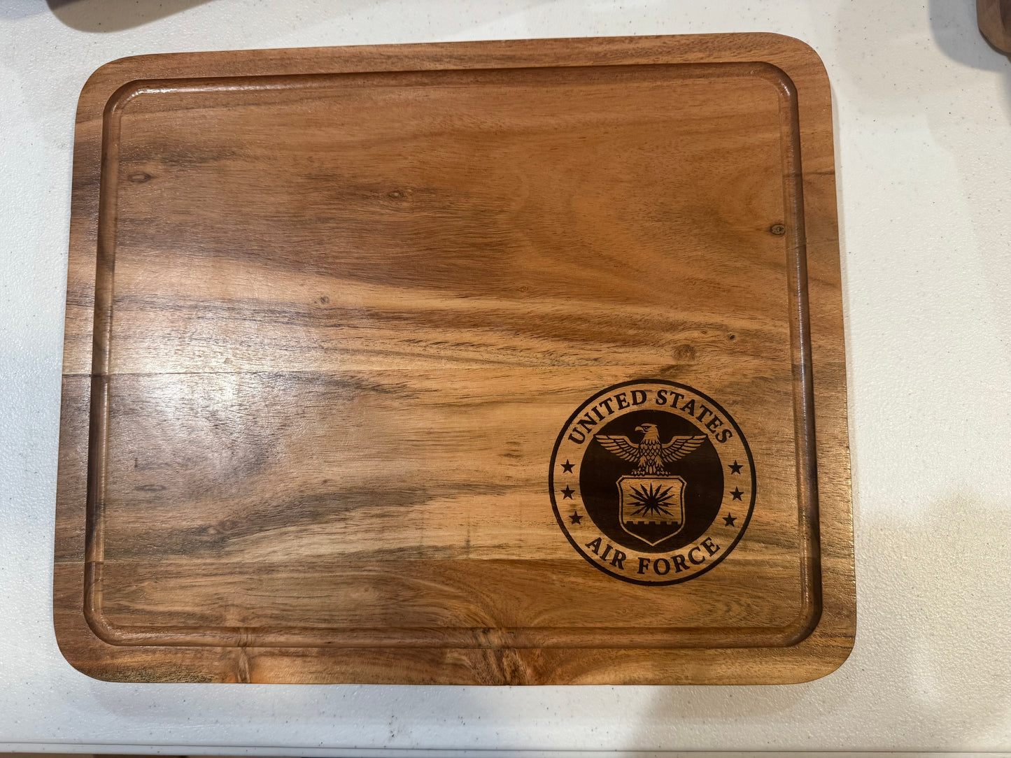 Airforce Cutting Board Medium Corner Logo