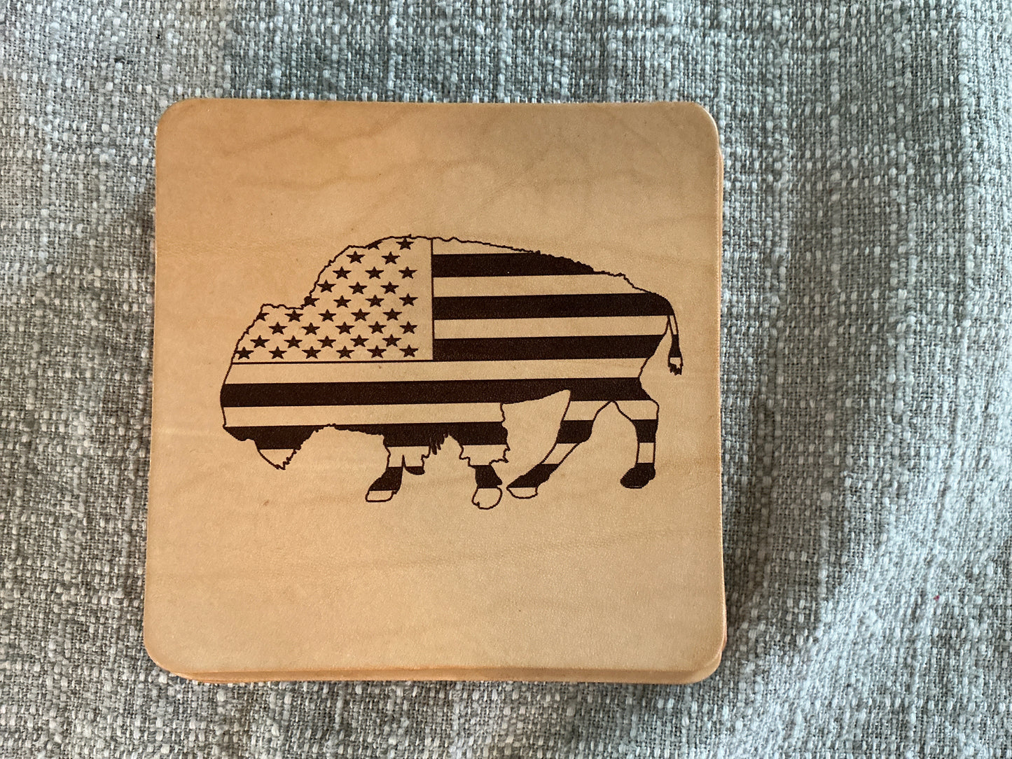 Buffalo Flag Leather Coasters