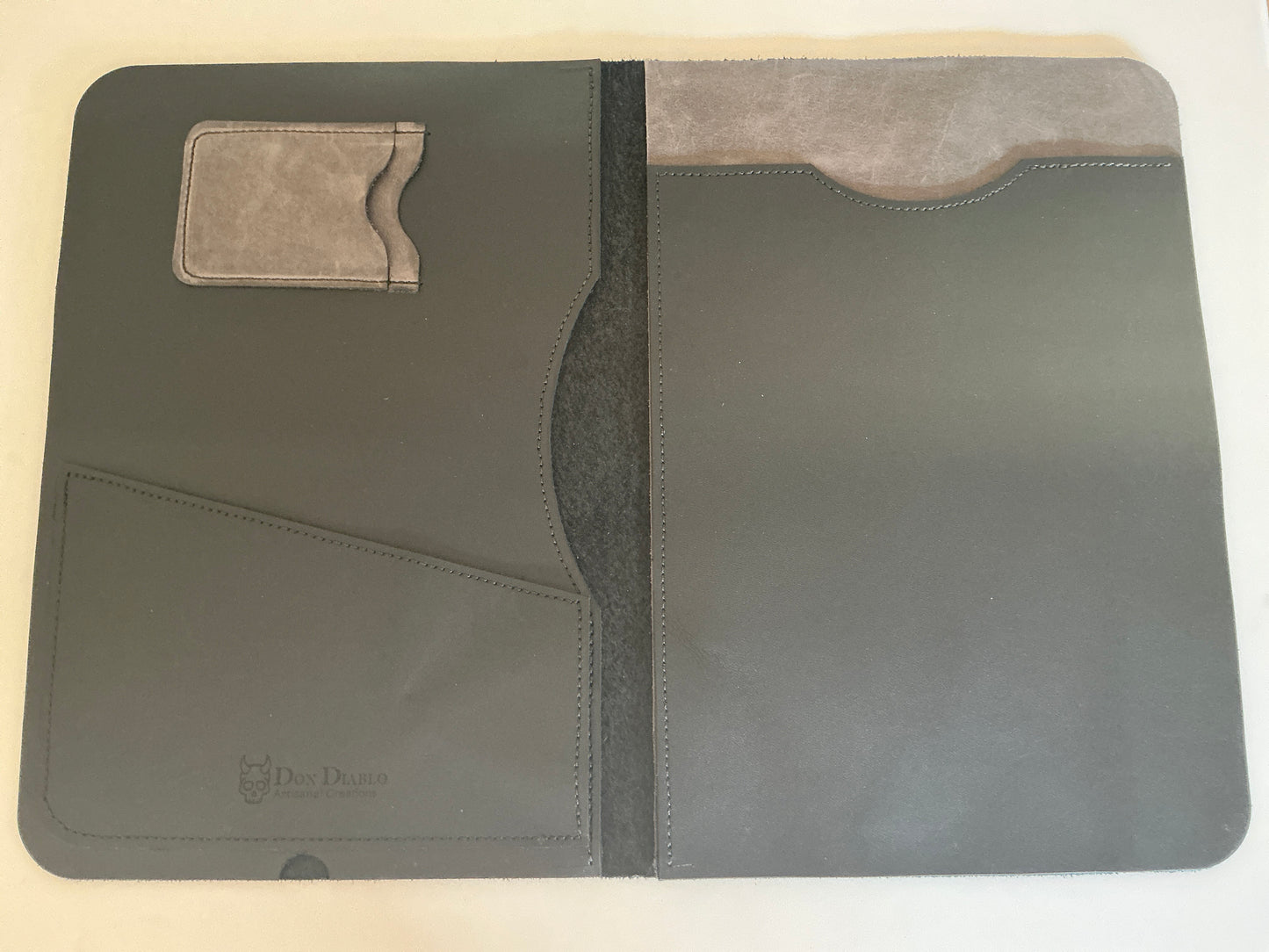 Leather Portfolio- iPad Black