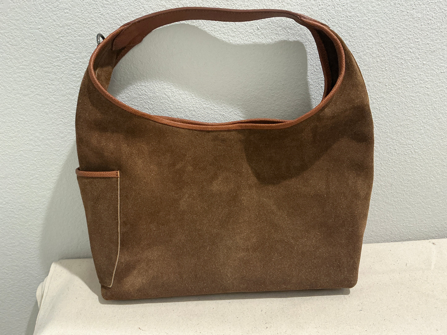 The Sofie - Suede Leather Handbag with Trim