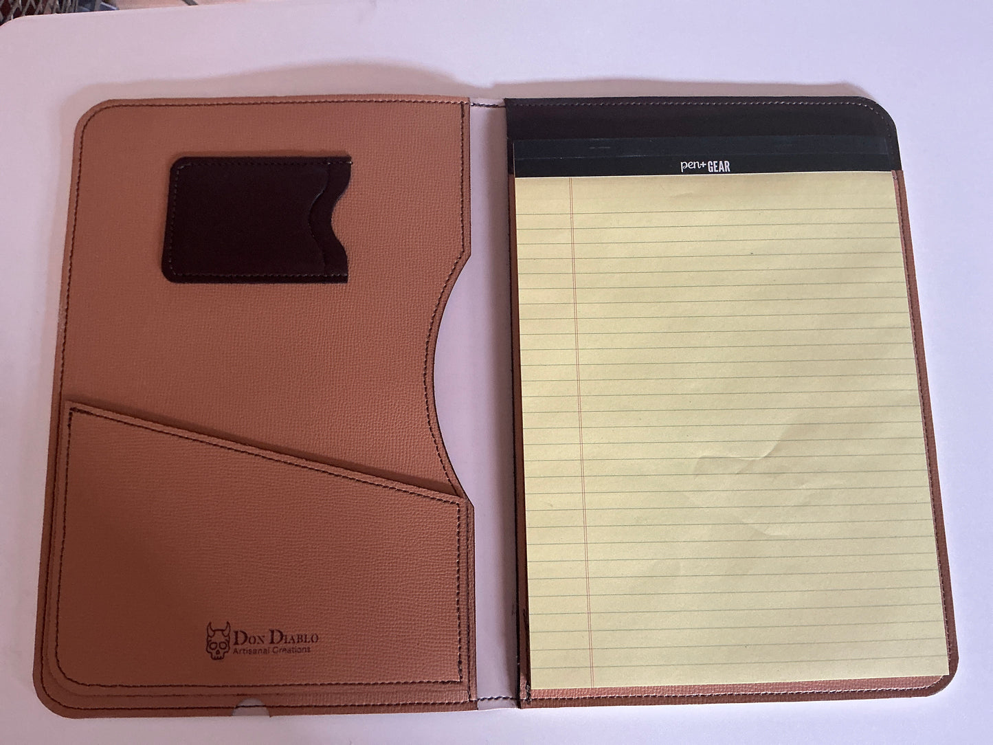 Leather Portfolio- iPad Light Brown Pebbled
