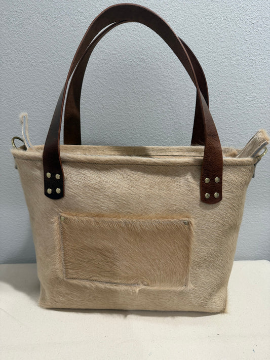 Tan Cowhide Large Leather Tote #2