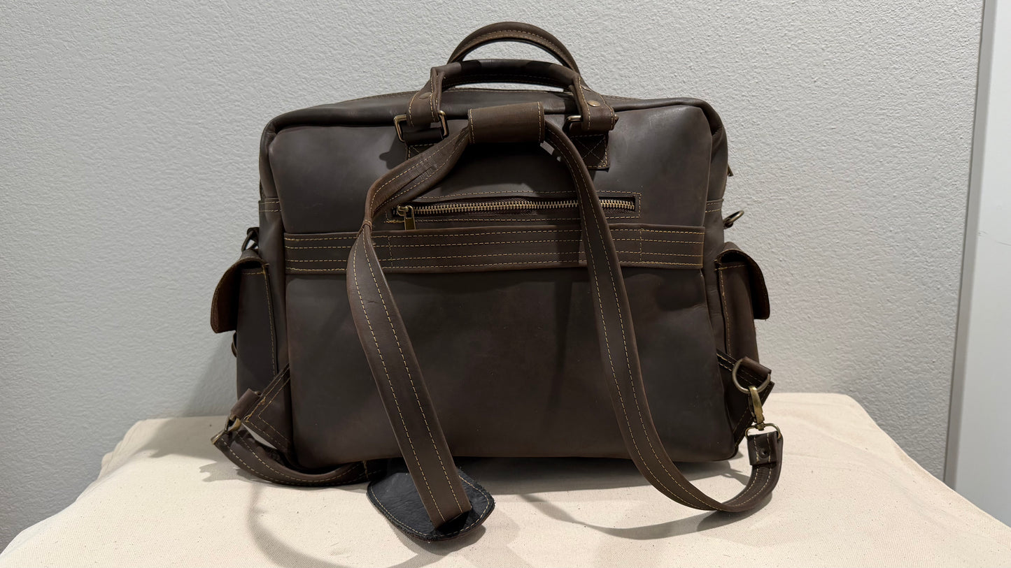 Leather Backpack Brown V2