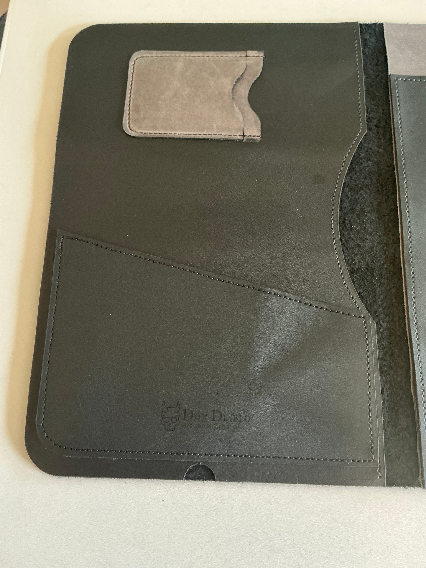 Leather Portfolio- iPad Black