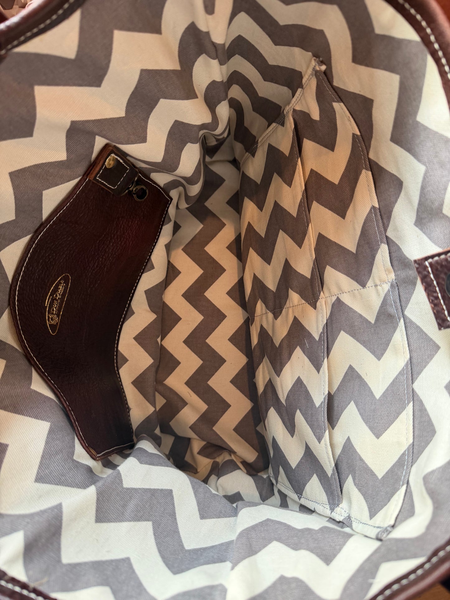 Large Leather Tote Bag -  Brown B