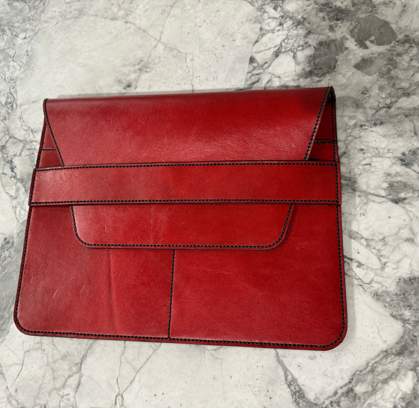 Leather iPad Case - Red