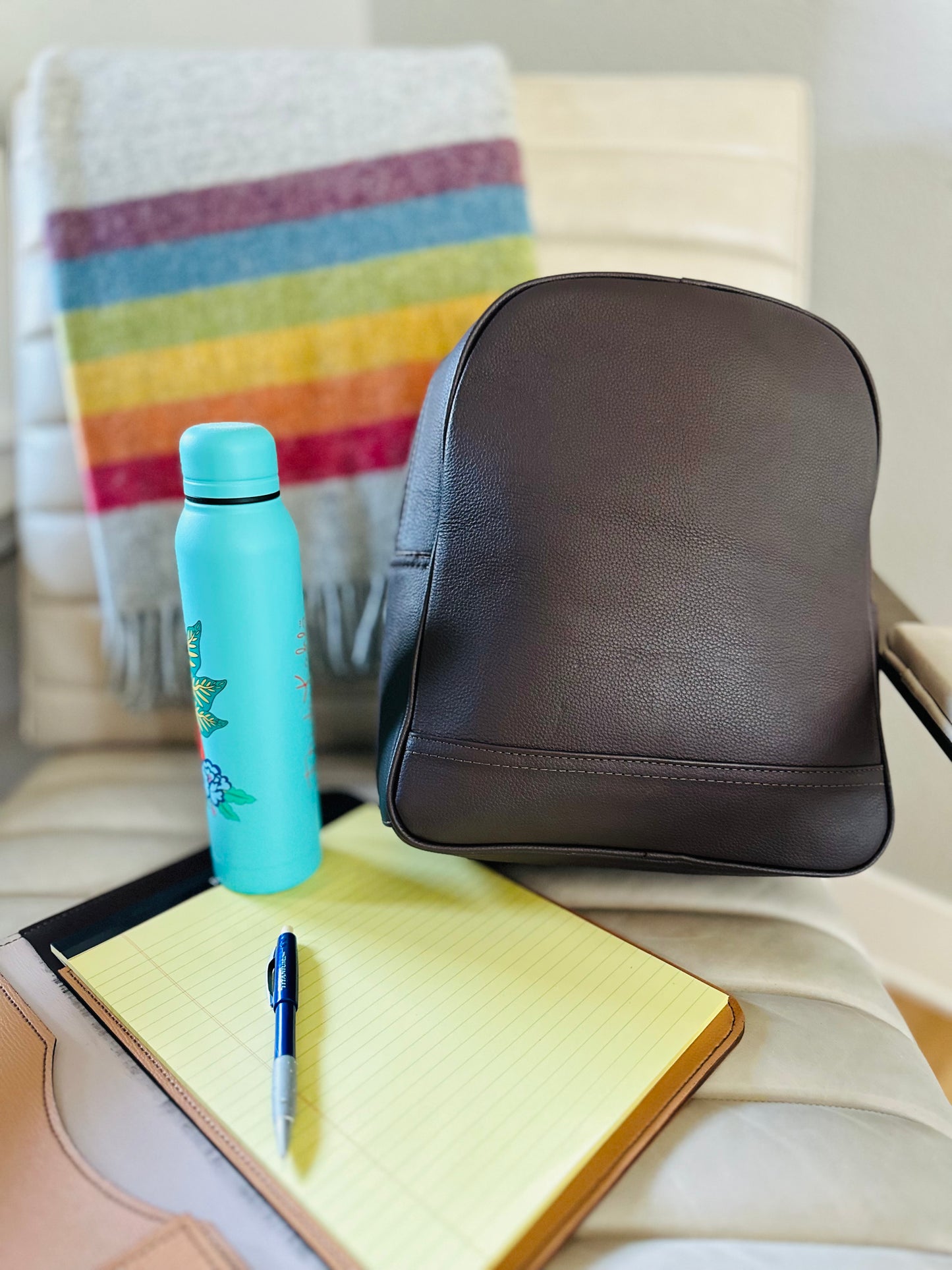 Embossed Leather Backpack