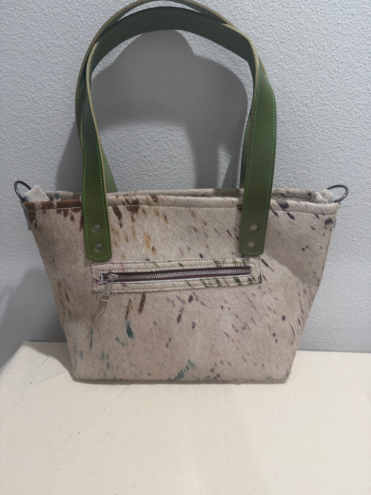 Tie Dye Hair On Medium Leather Tote