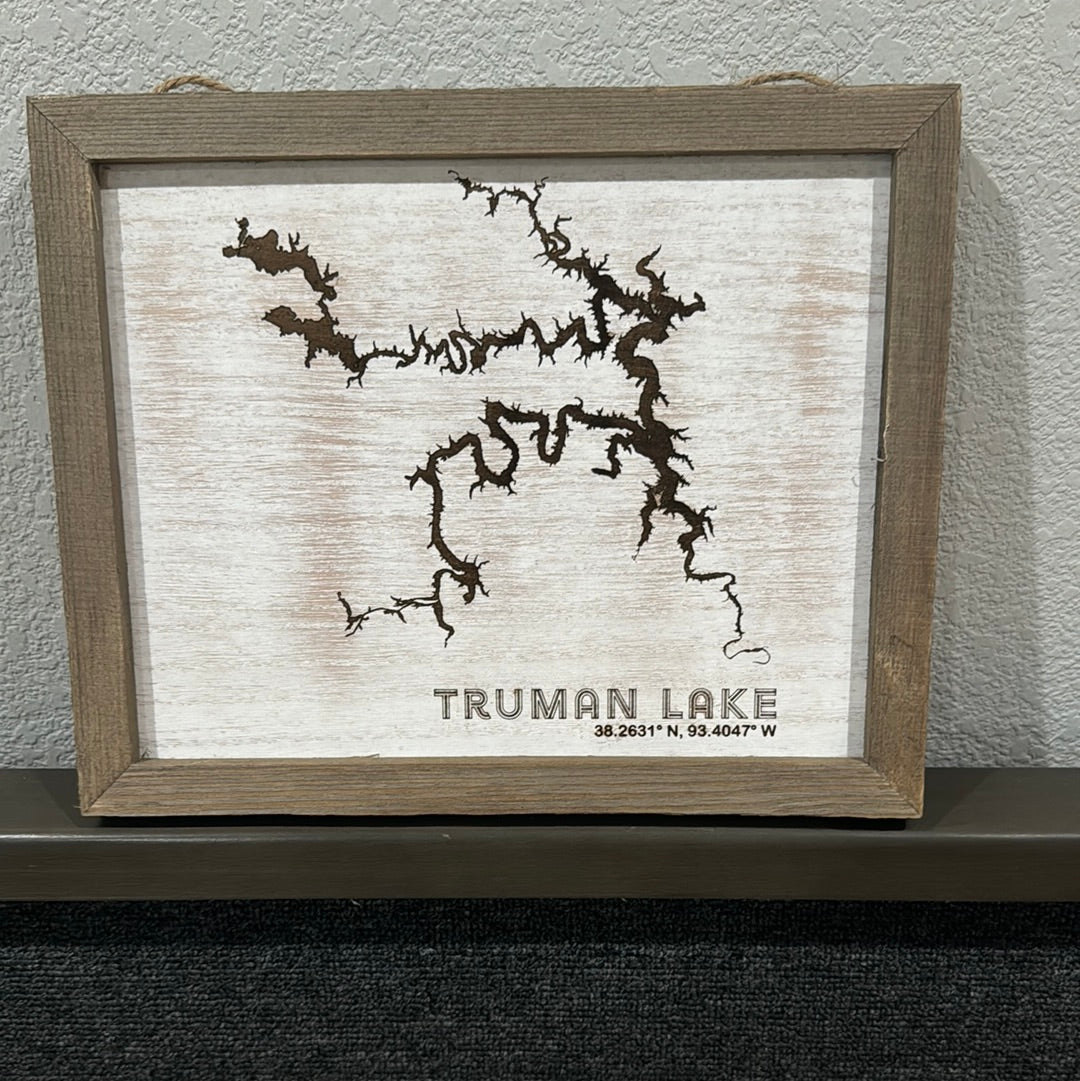 Truman Lake Framed Sign