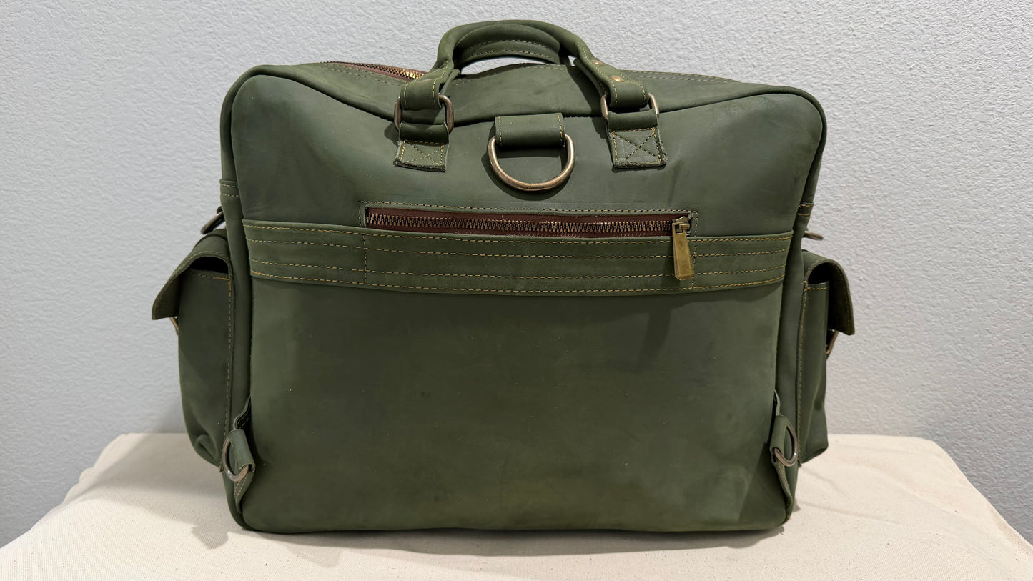 Leather Backpack Green