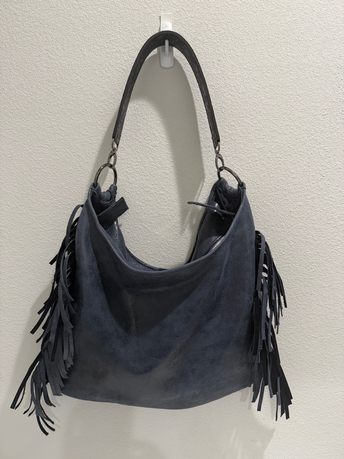 Fringe Leather BOHO Navy