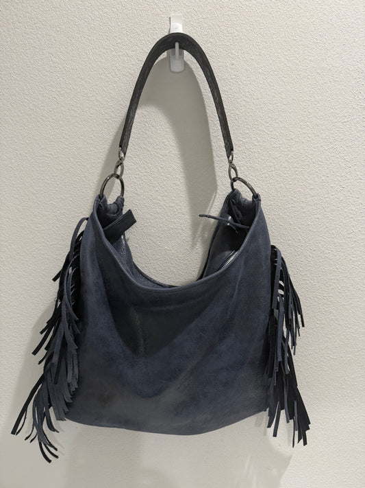 Fringe Leather BOHO Navy