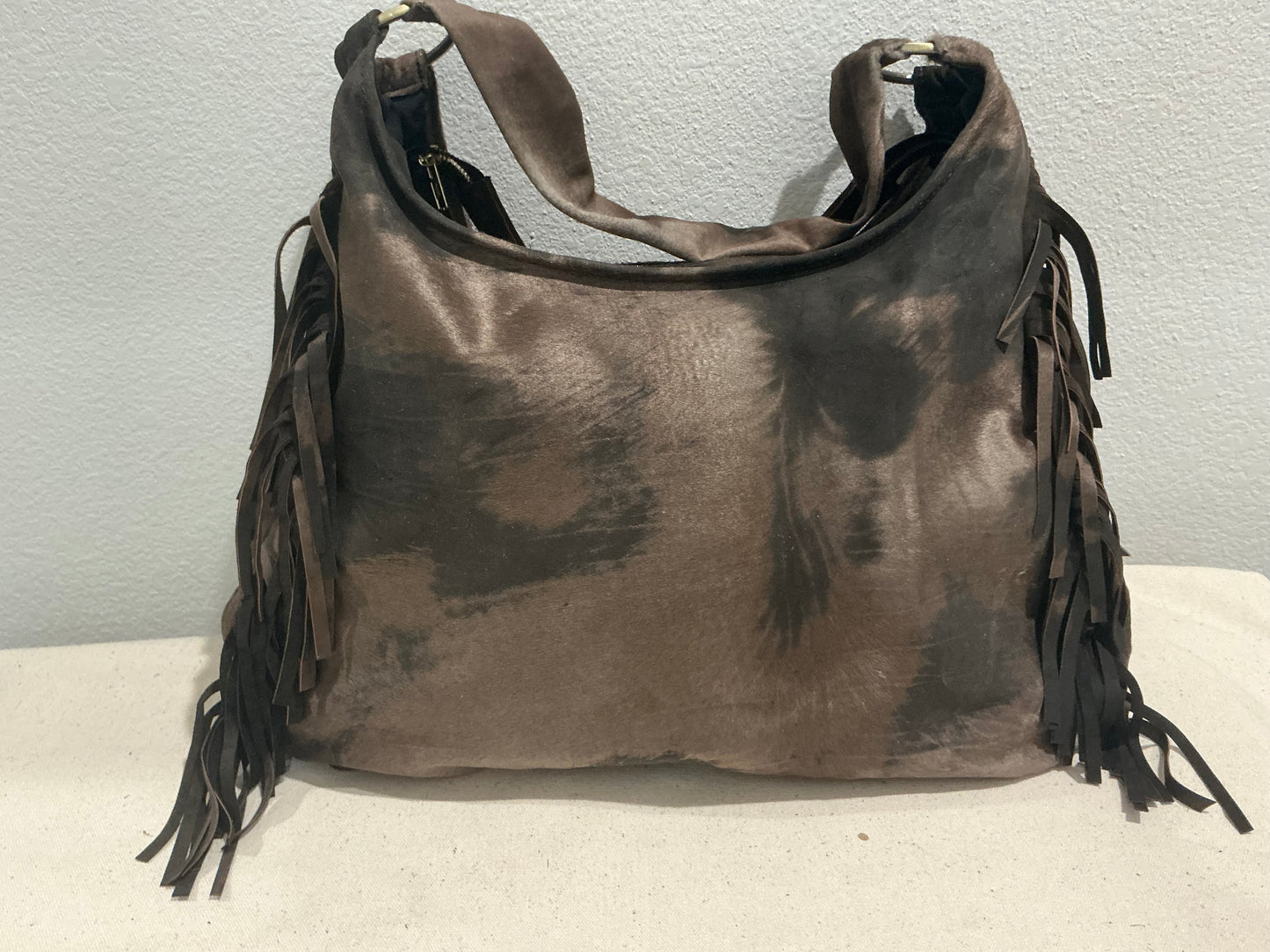 Fringe Leather BOHO Bag Dark Brown