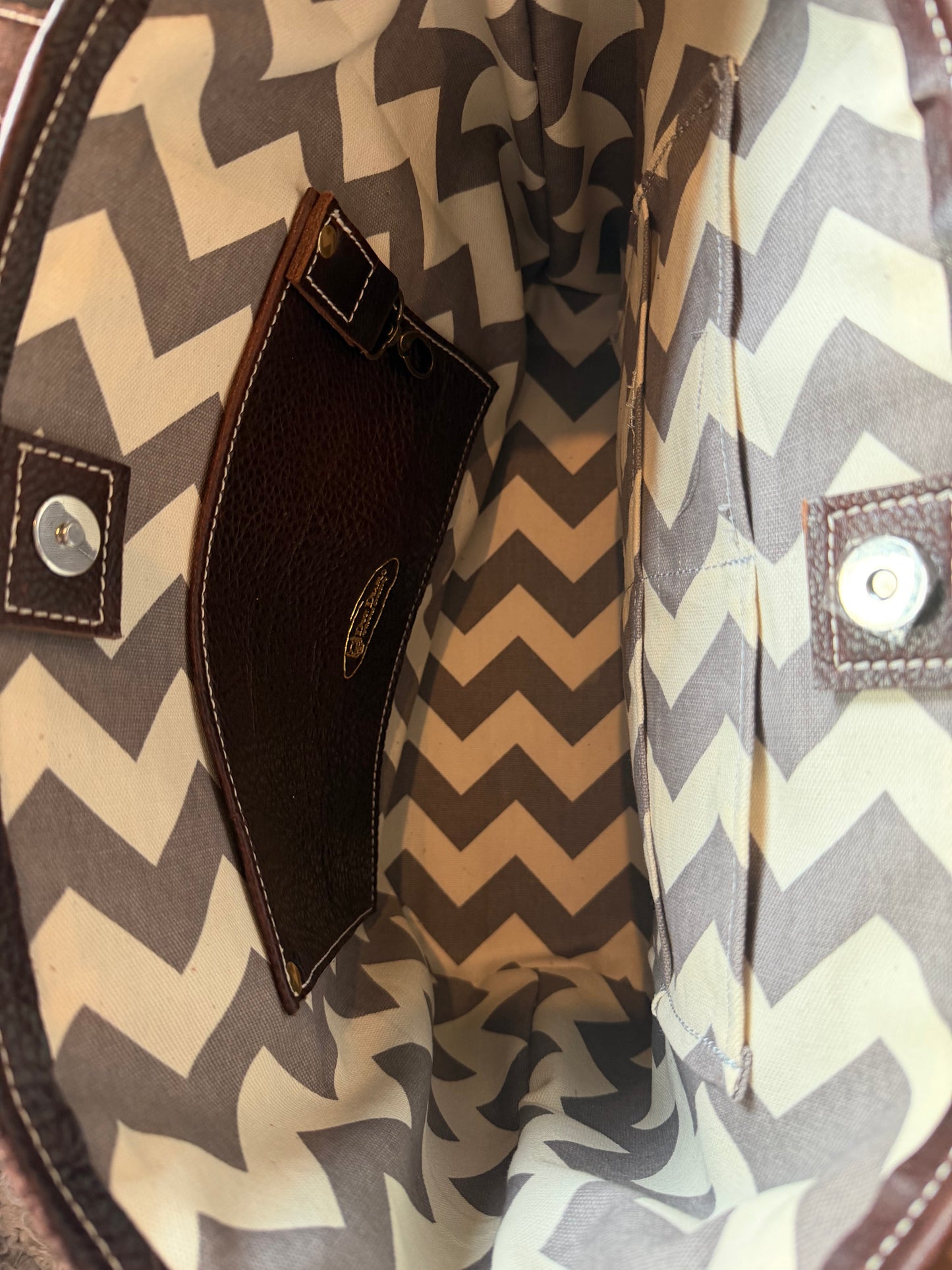 Medium Leather Tote Bag -  Dos Soles (Two Suns)
