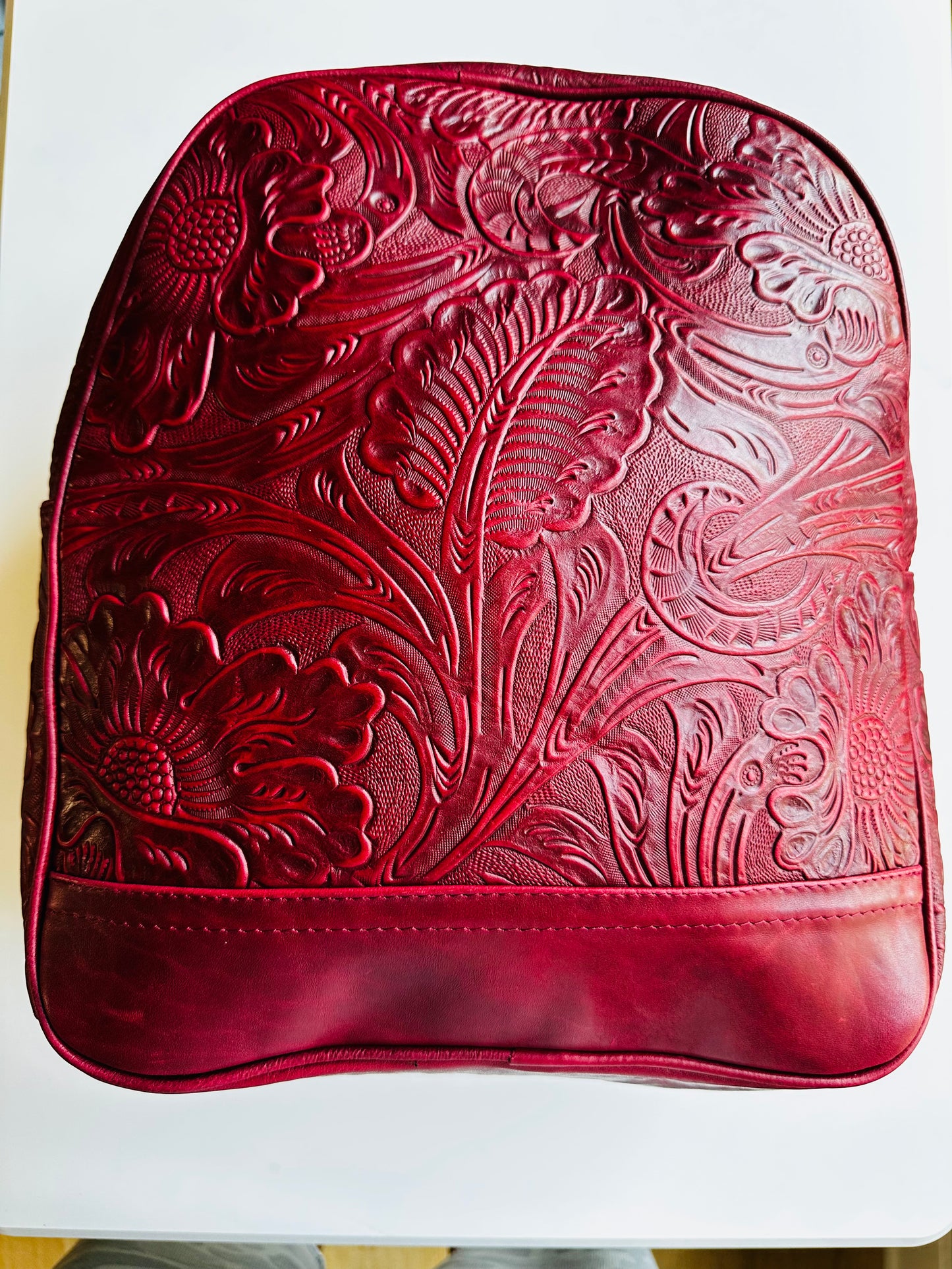 Embossed Leather Backpack