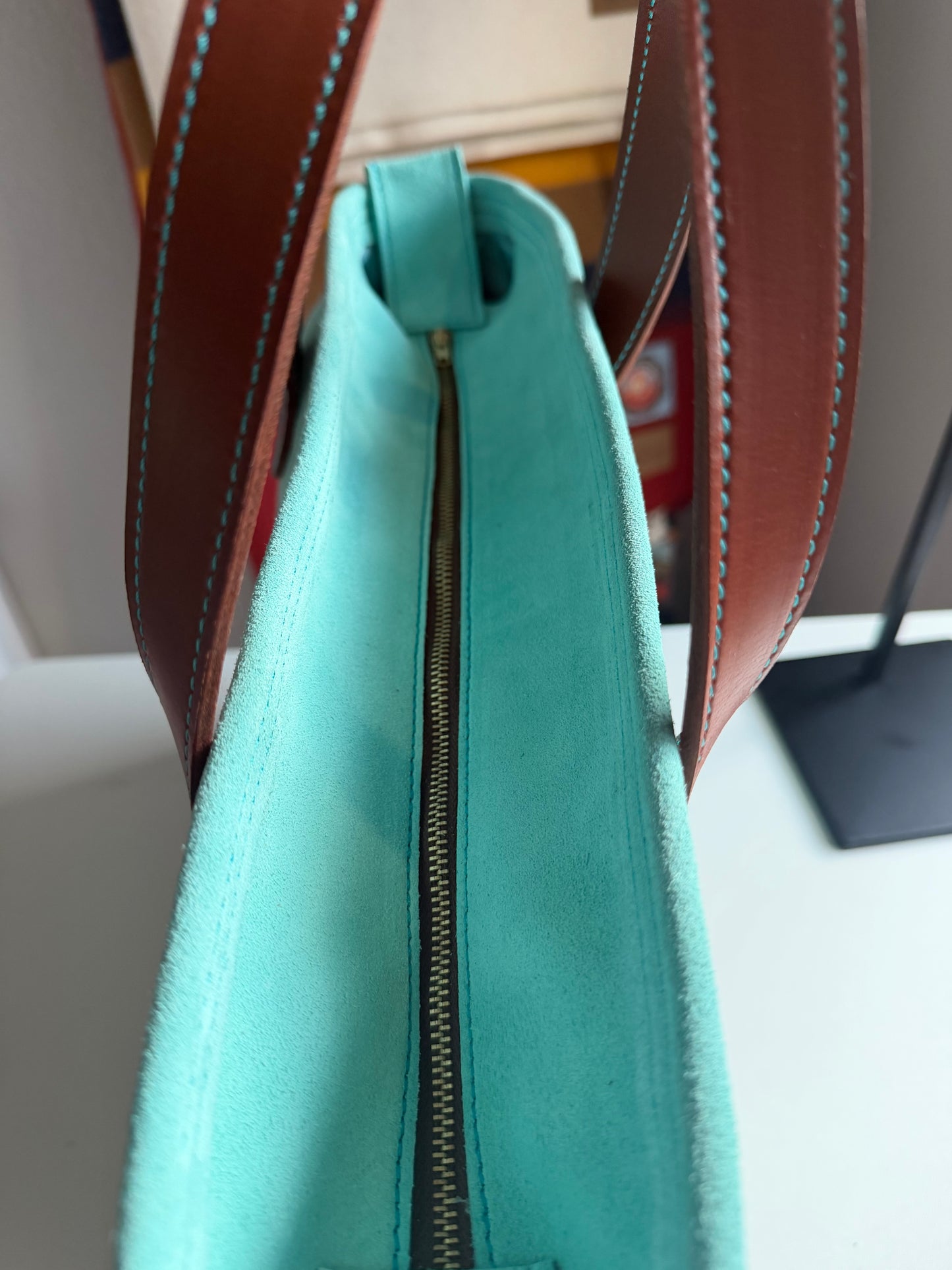 Leather and Suede Sacred Heart Bag