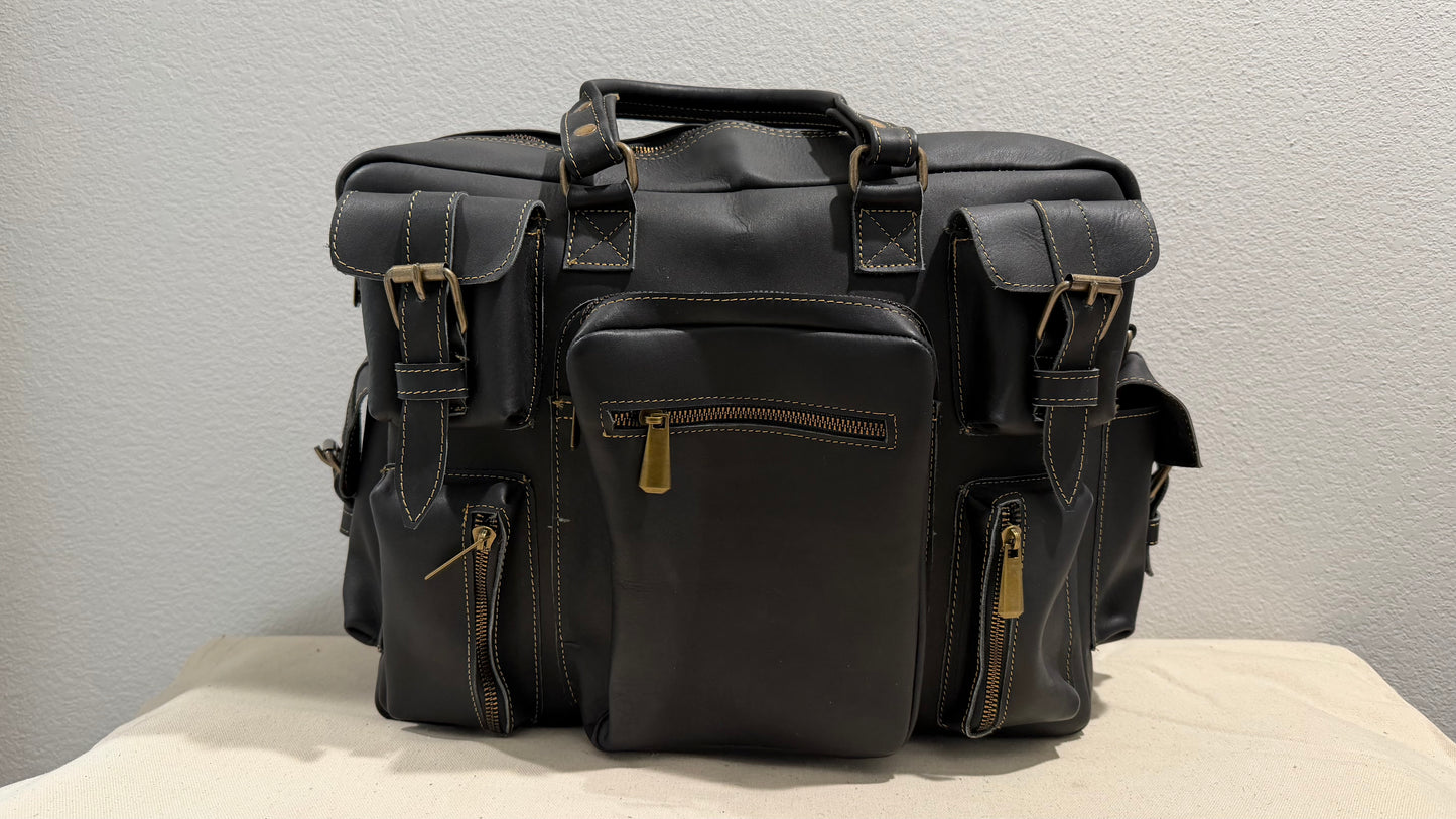 Leather Backpack Black V2