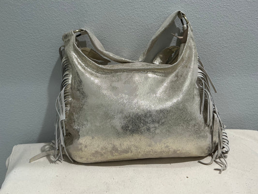 Fringe Leather BOHO Bag Champagne Gold