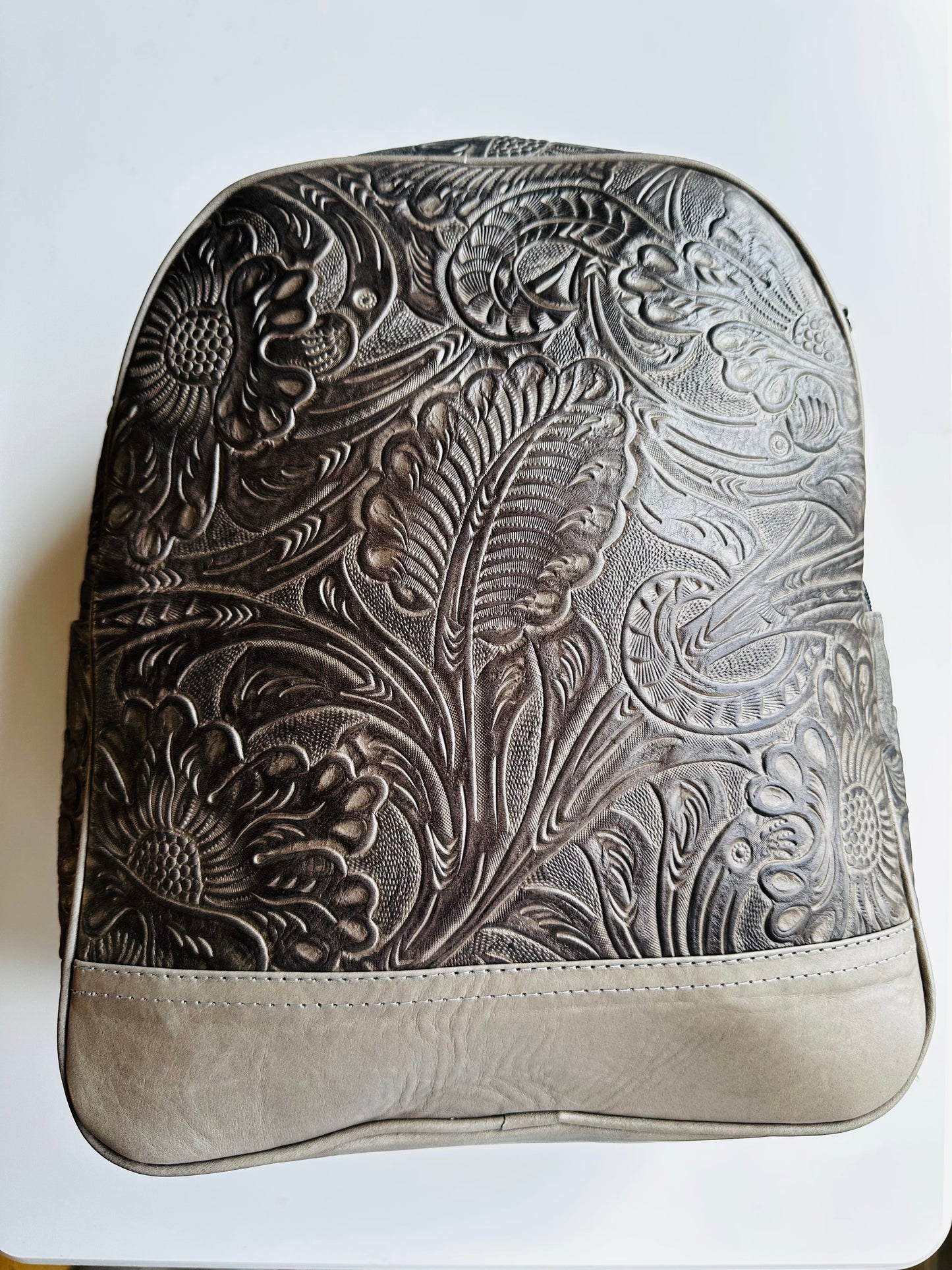 Embossed Leather Backpack