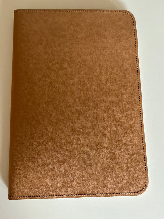 Leather Portfolio- iPad Light Brown Pebbled