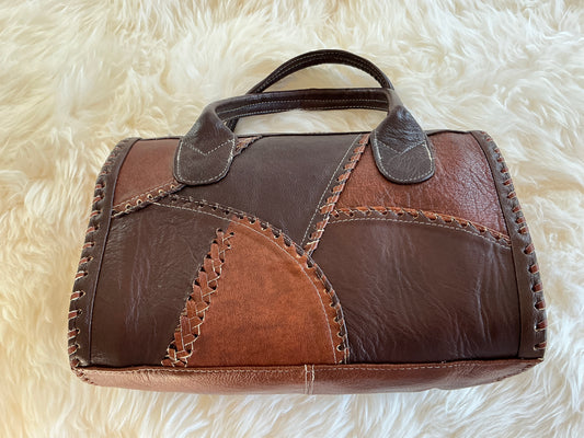 BROWN BARREL PURSE