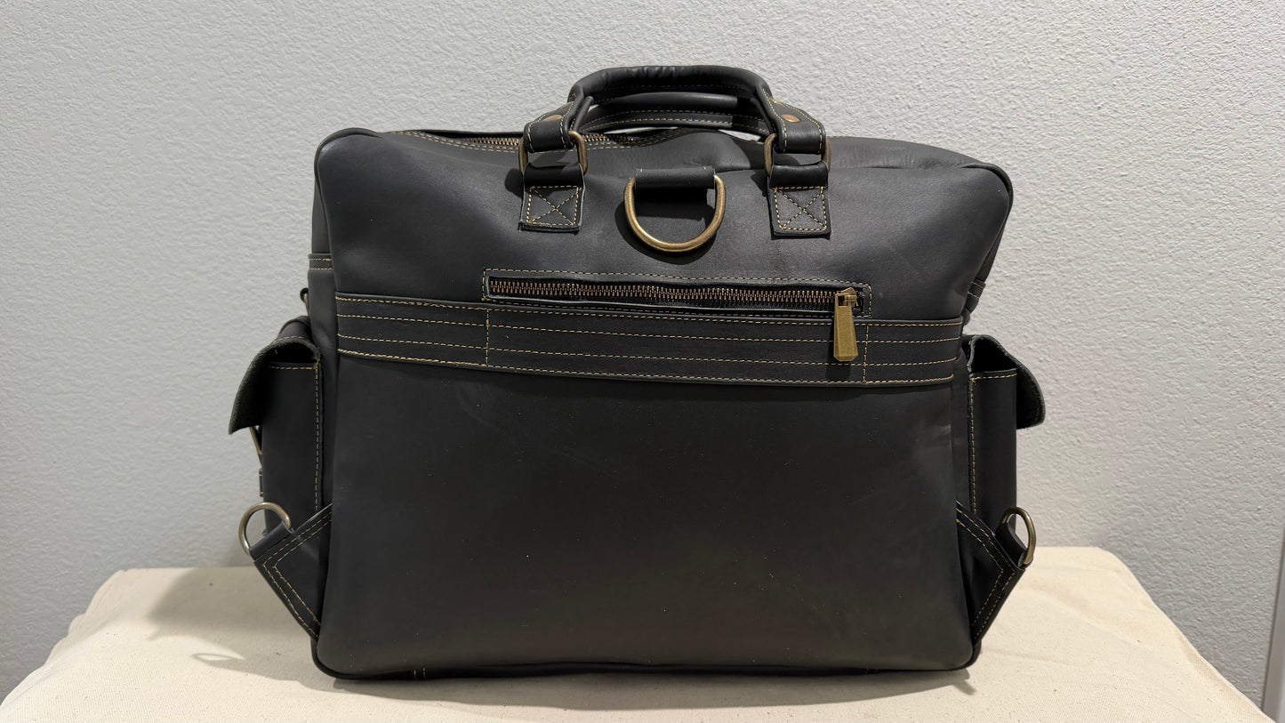 Leather Backpack Black V2