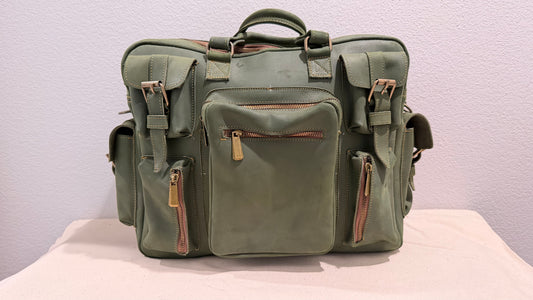 Leather Backpack Green
