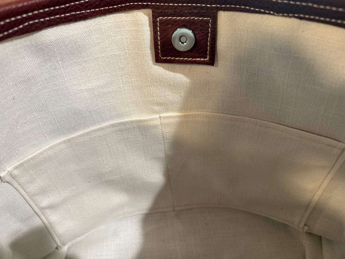 Large Leather Tote Bag - Pebbled Brown