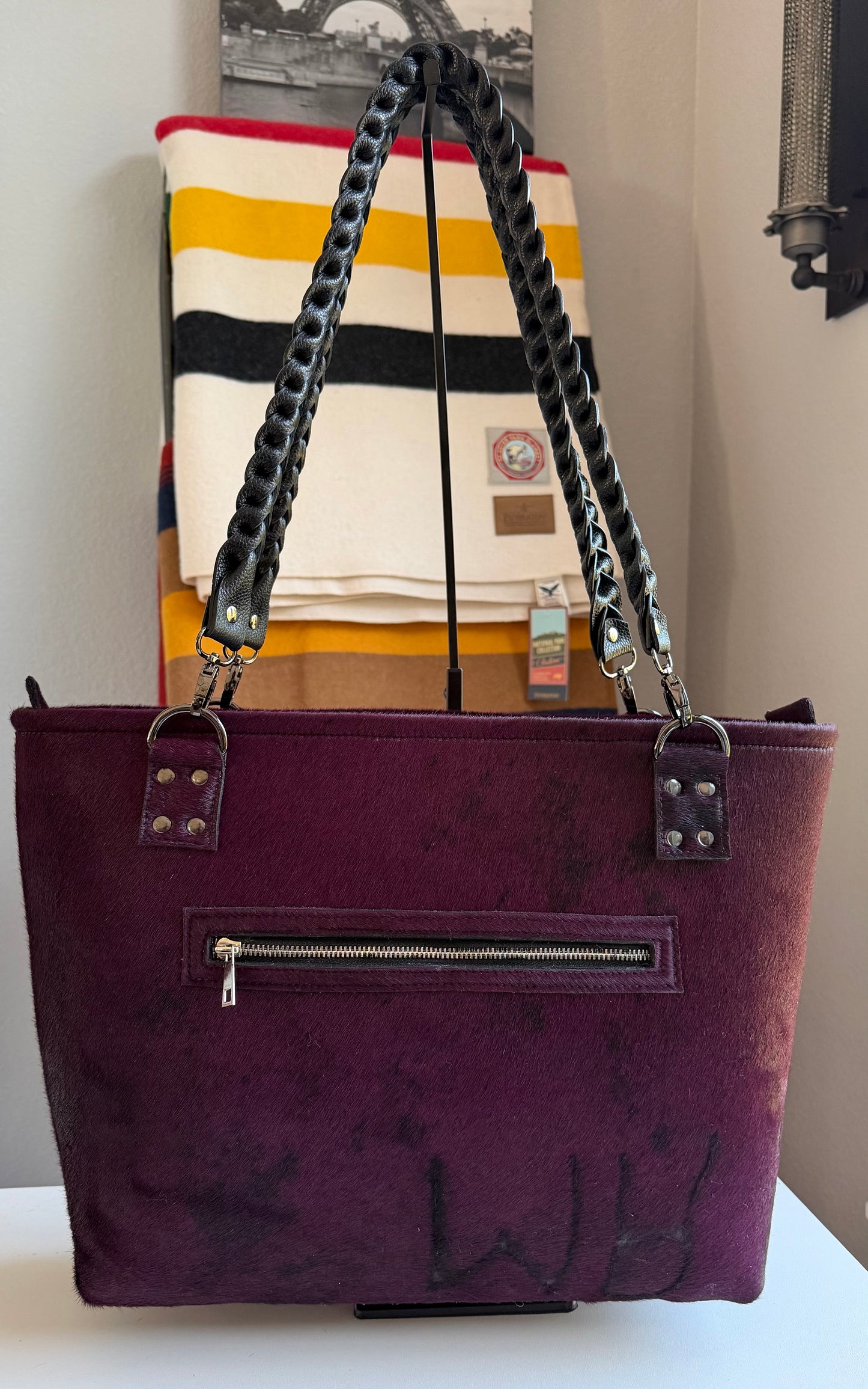 Large Leather Bag - Purple Reign