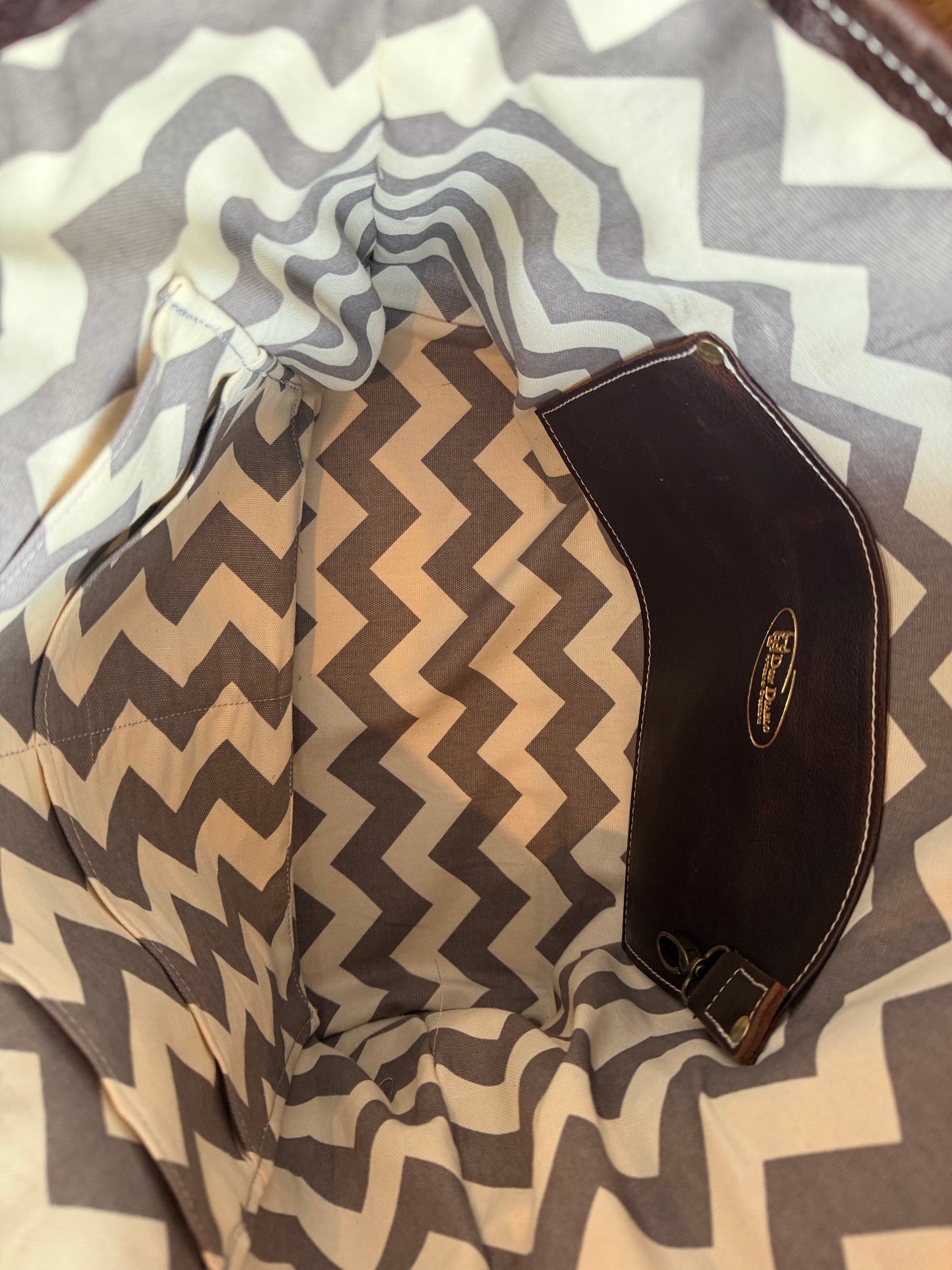 Large Leather Tote Bag -  Brown C
