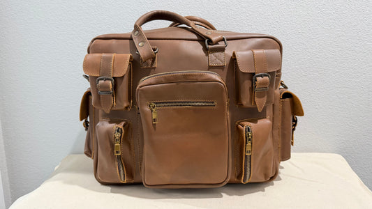Leather Backpack Brown V3