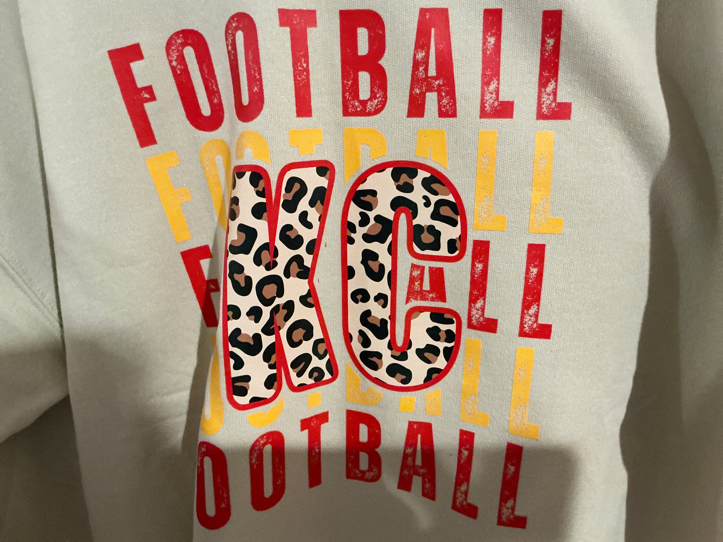 KC Leopard Football Sweatshirt