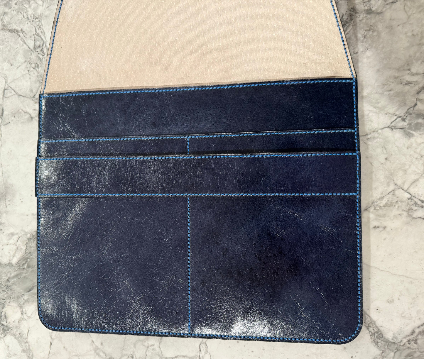 Leather iPad Case - Blue