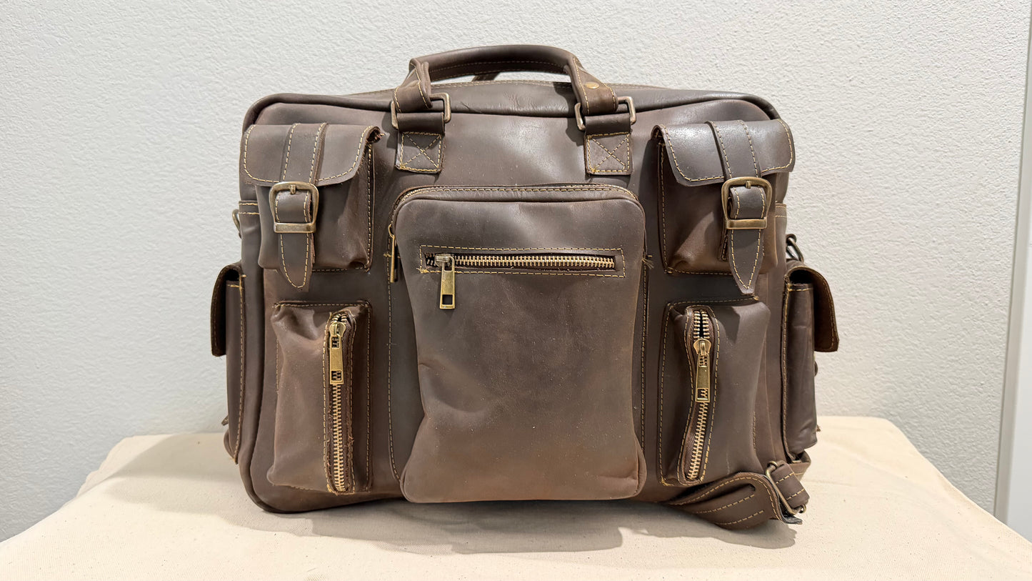 Leather Backpack Brown V2