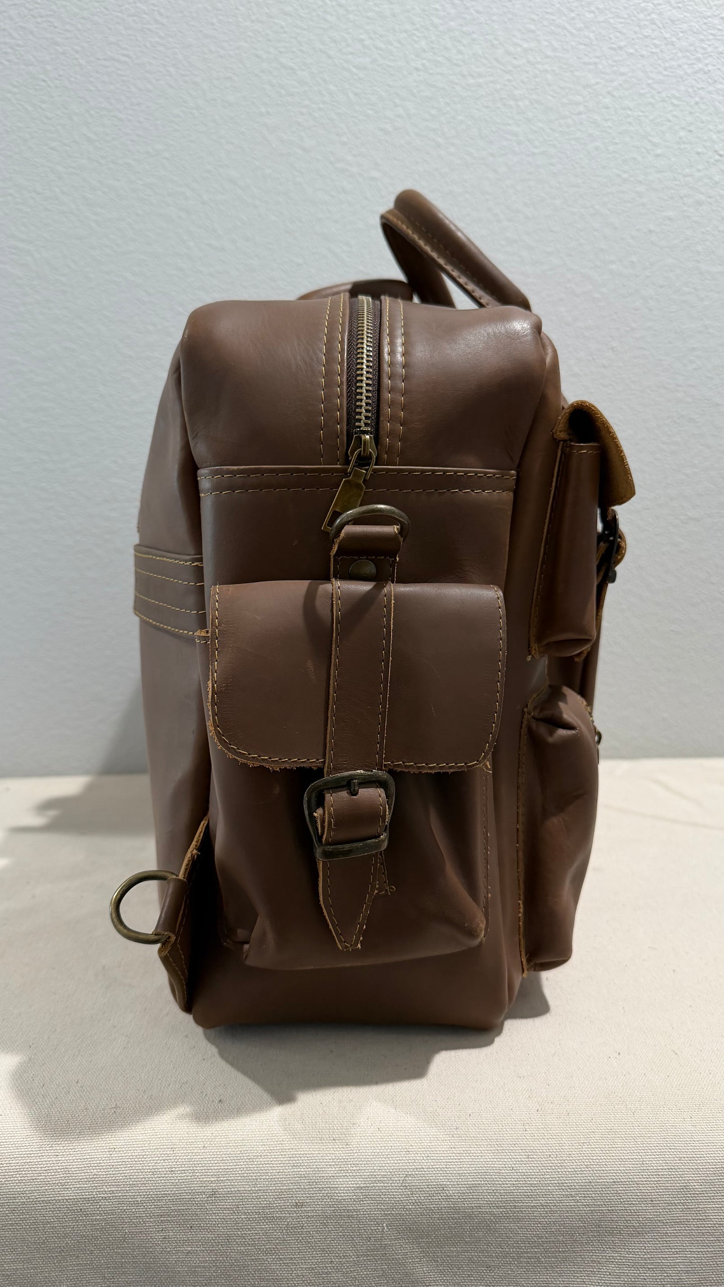 Leather Backpack Brown V3