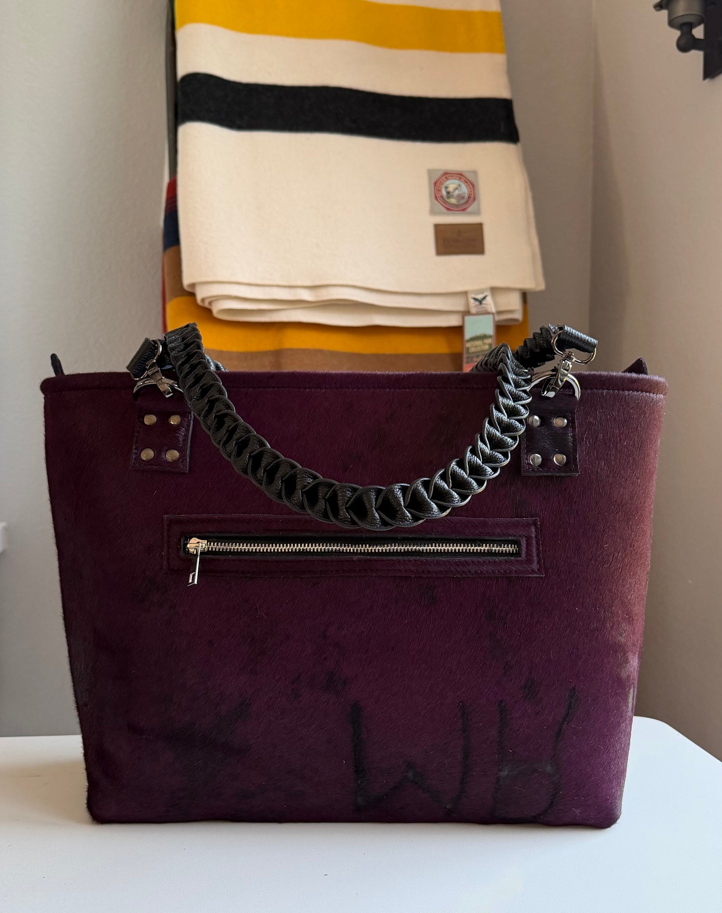 Large Leather Bag - Purple Reign
