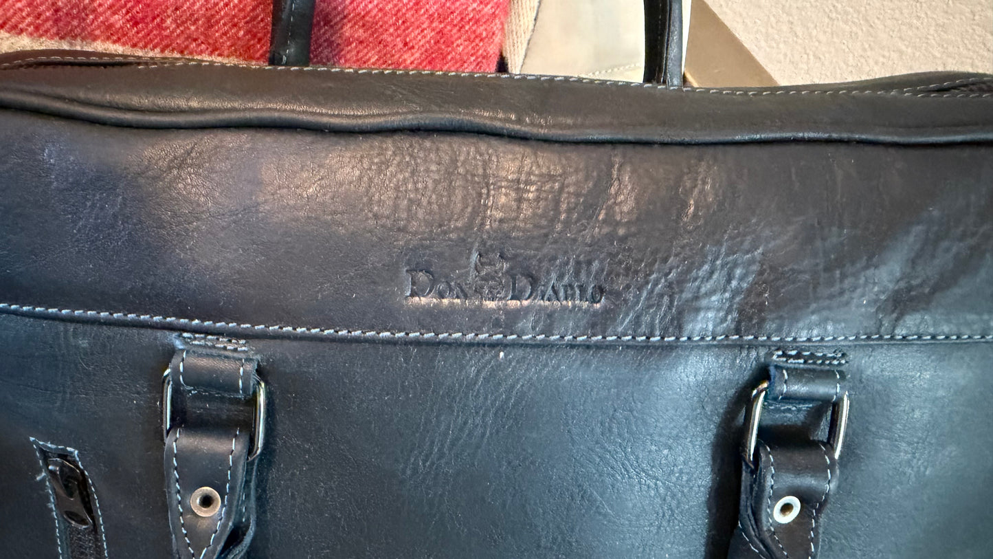 Leather Tech Briefcase - Ocean Blue