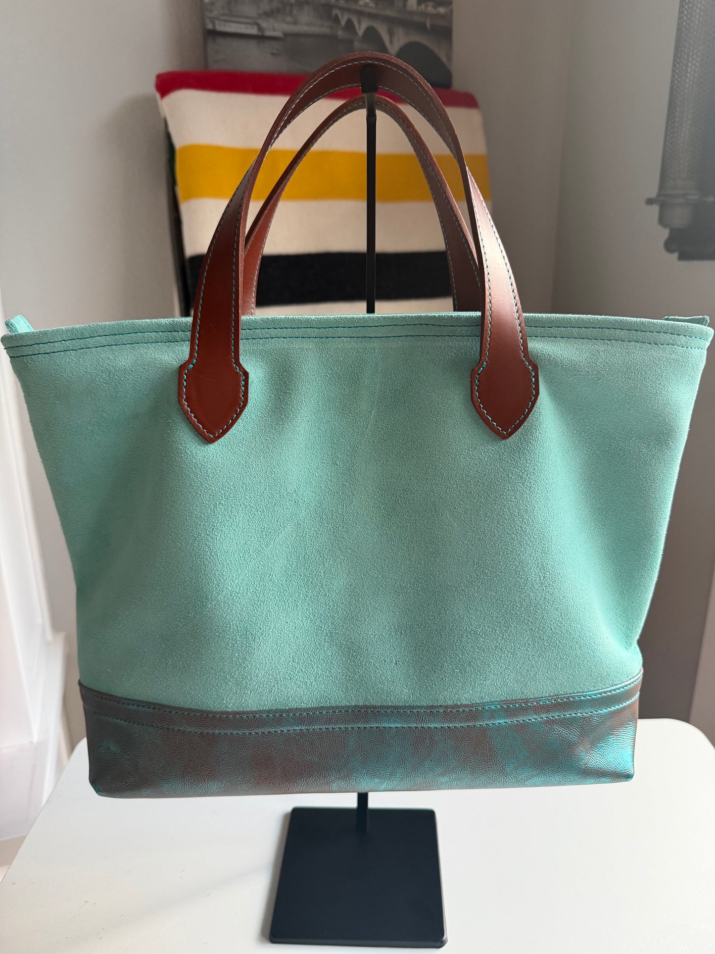 Leather and Suede Sacred Heart Bag