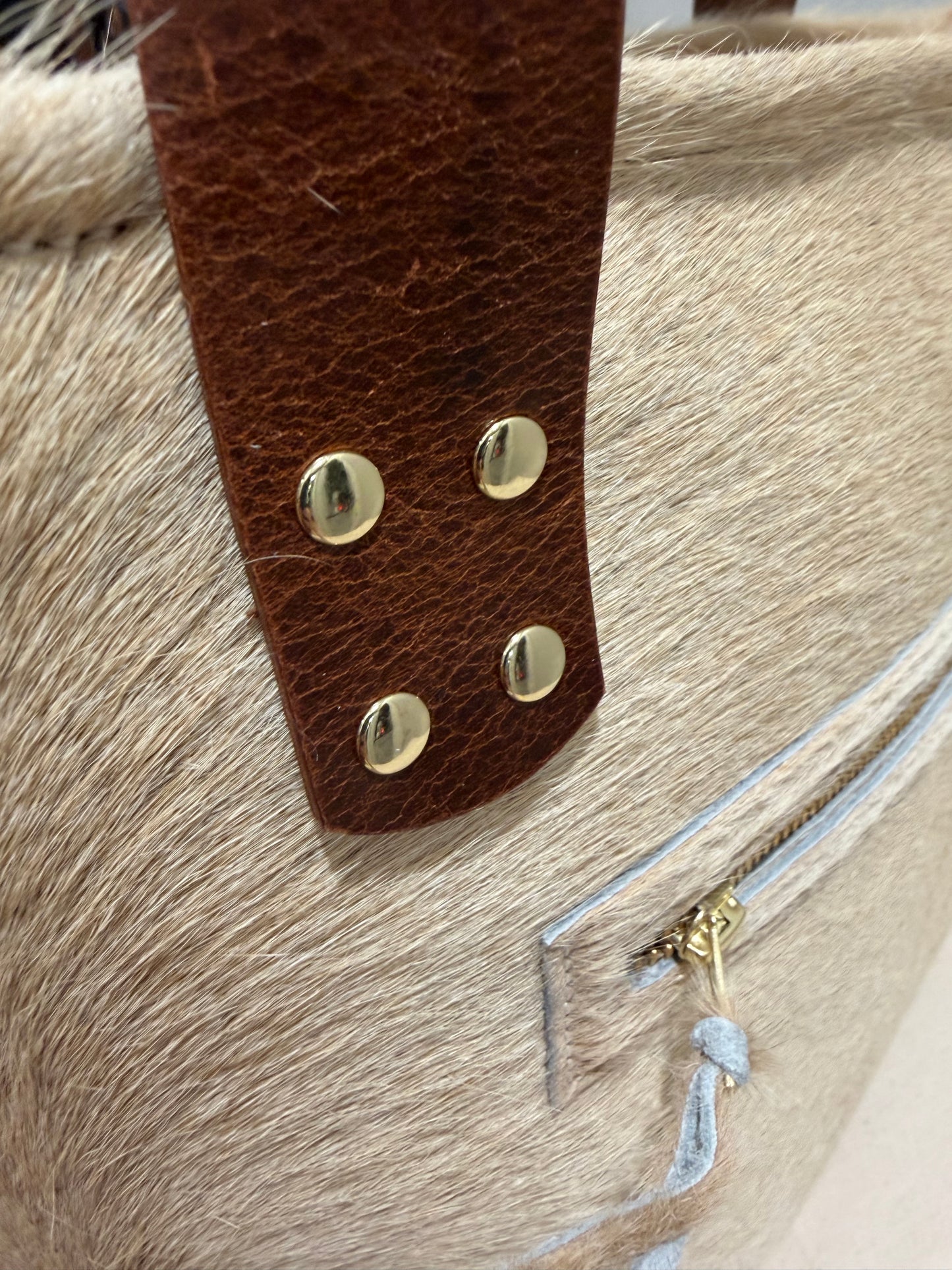Tan Cowhide Large Leather Tote #2