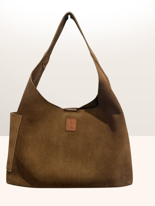The Anne - Brown Suede Leather Handbag