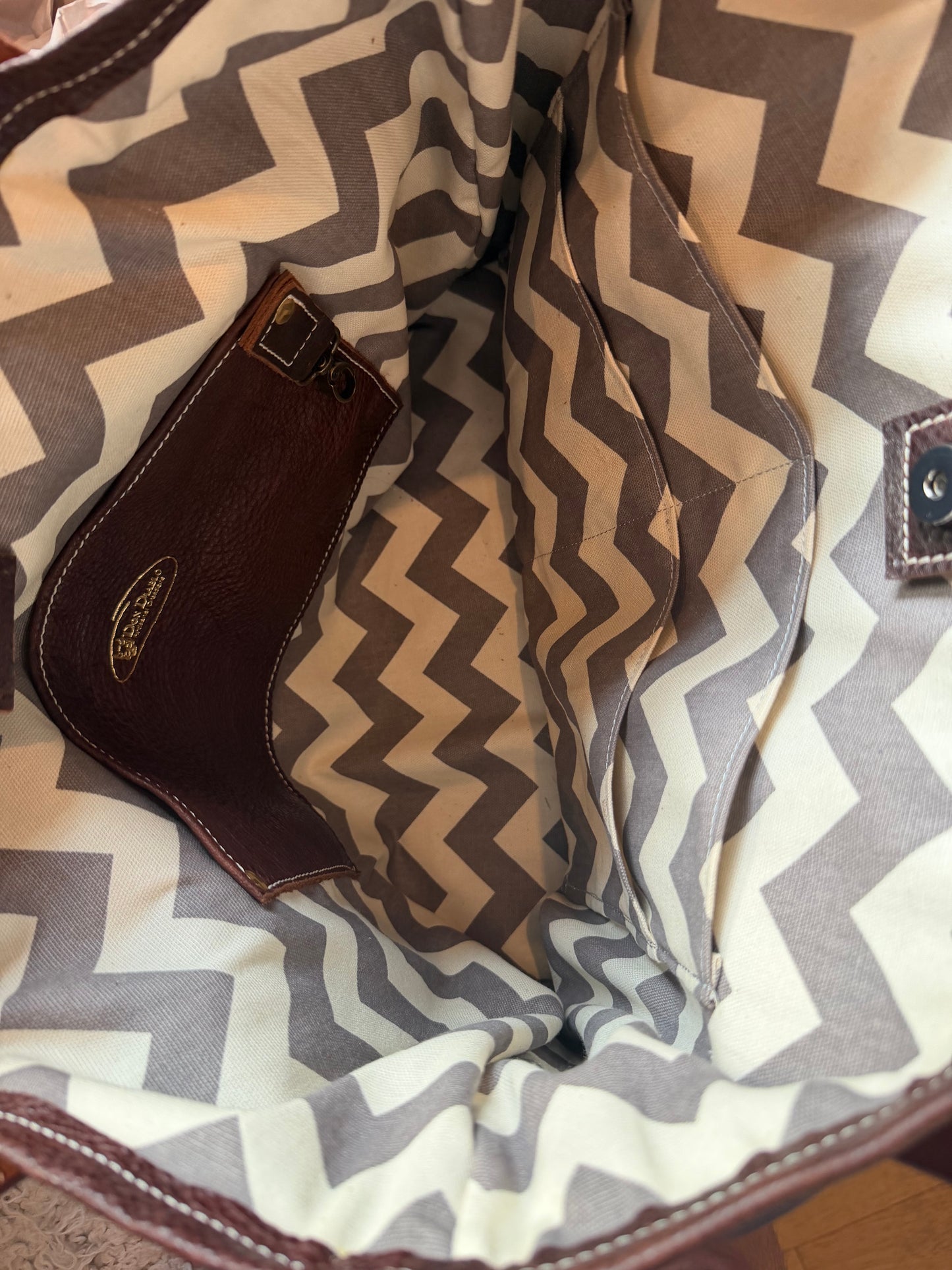 Large Leather Tote Bag -  Brown A
