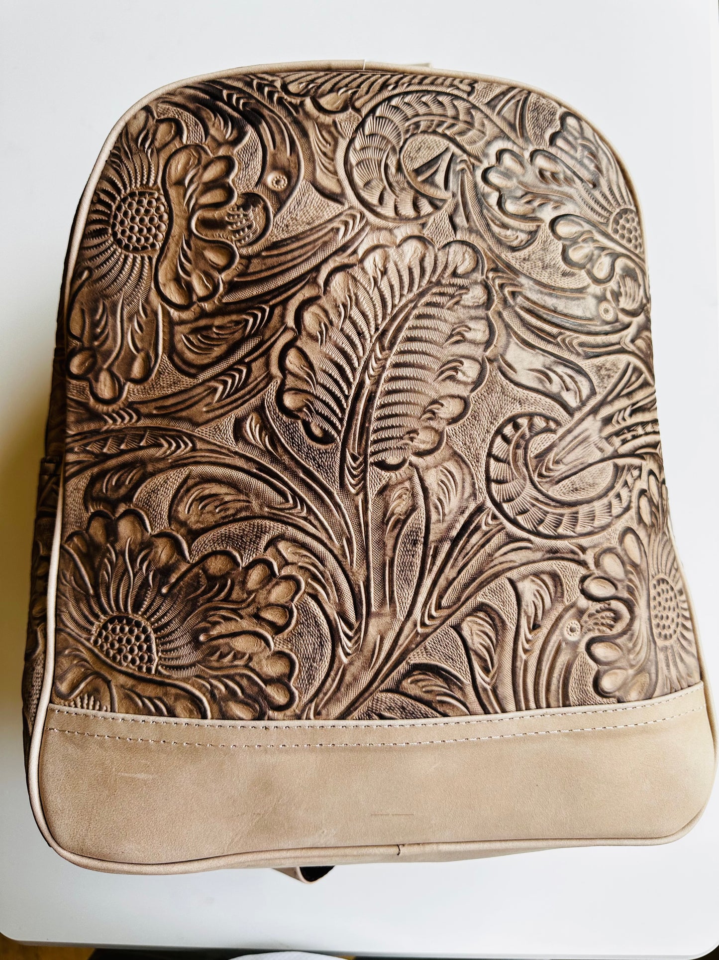 Embossed Leather Backpack