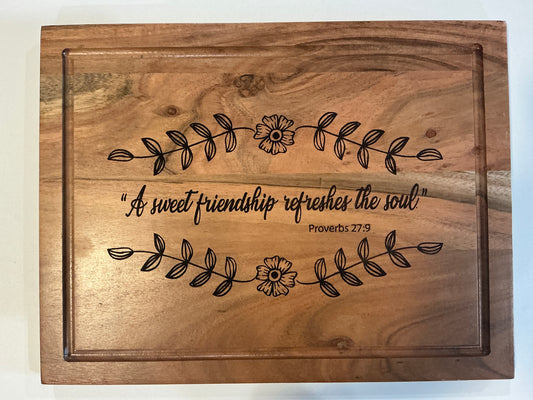 Sweet Friend Proverbs Board w/ handles