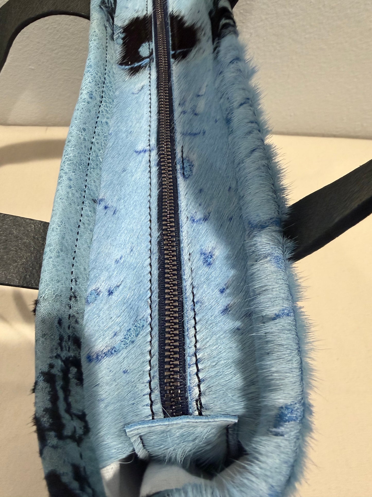 Icee Blue and Black Medium Leather Tote 2