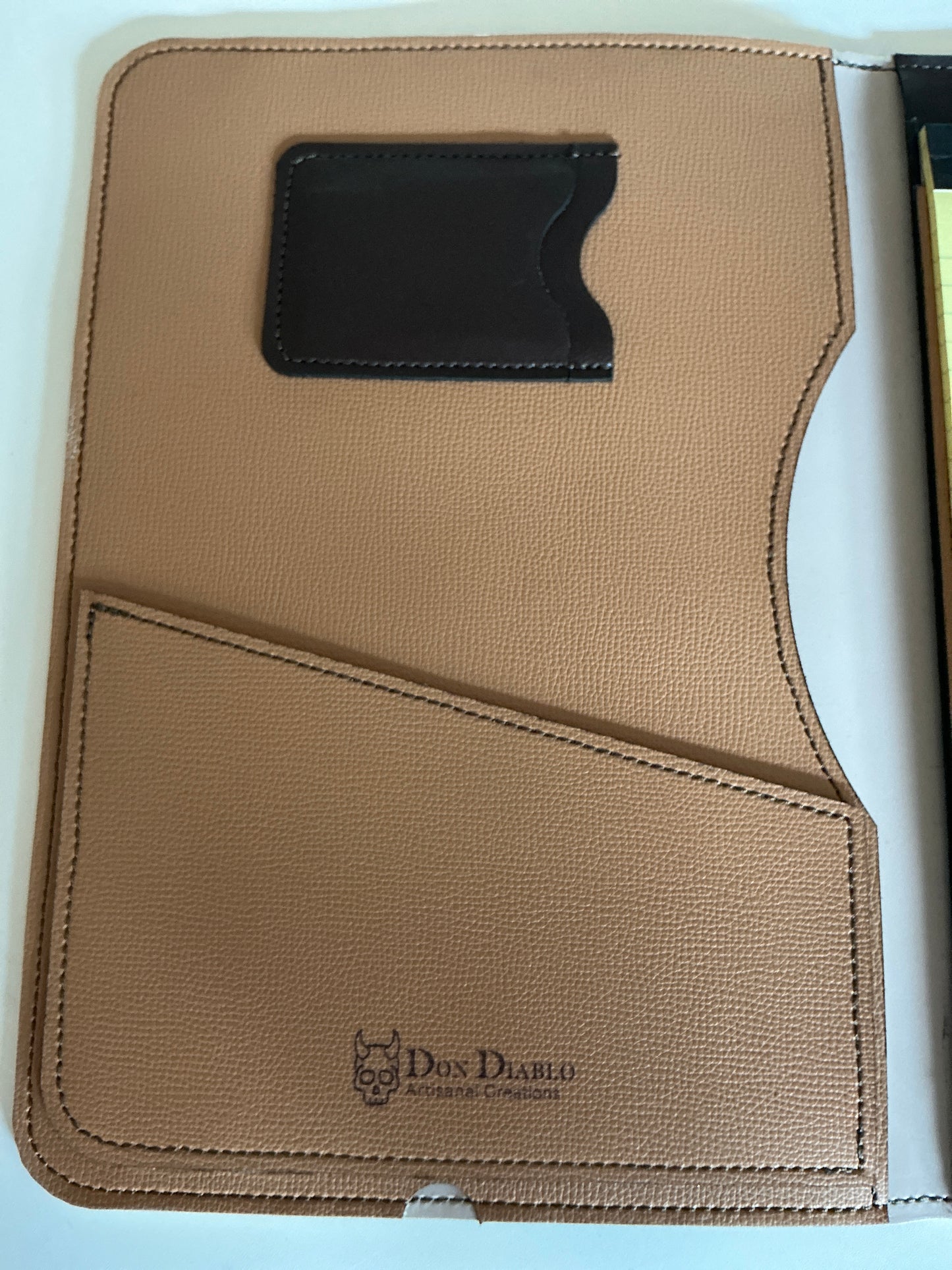 Leather Portfolio- iPad Light Brown Pebbled