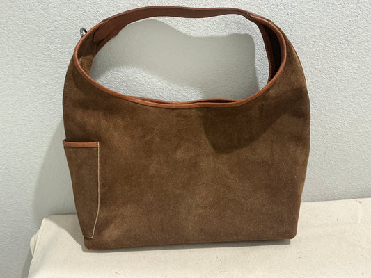 The Sofie - Suede Leather Handbag with Trim